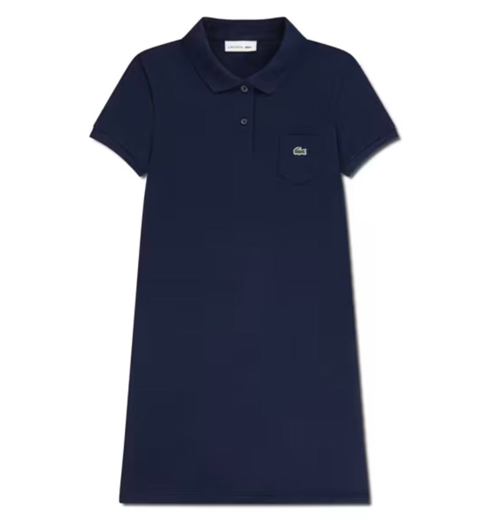 LACOSTE PIQUE POLO DRESS IN MARINE NAVY 347066