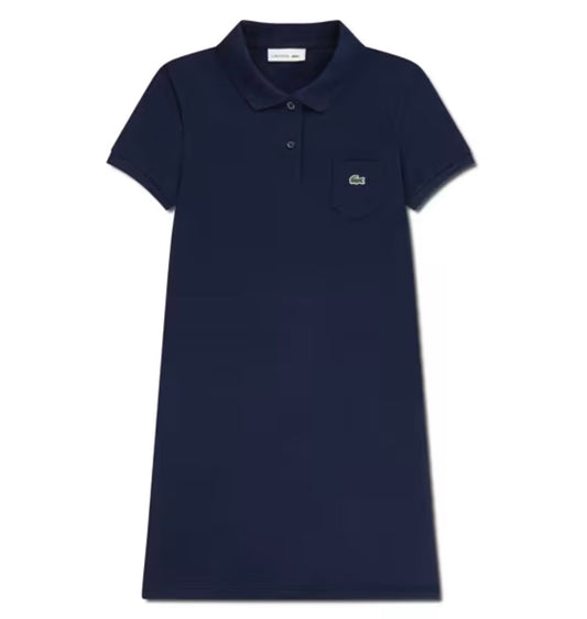 LACOSTE PIQUE POLO DRESS IN MARINE NAVY 347066