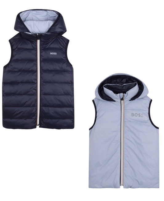 BOSS BOY NAVY REVERSIBLE BODY WARMER/GILET J53436