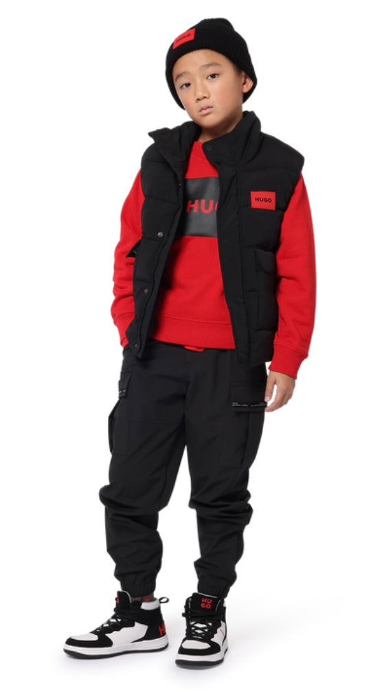 HUGO BOYS BLACK GILET G00482
