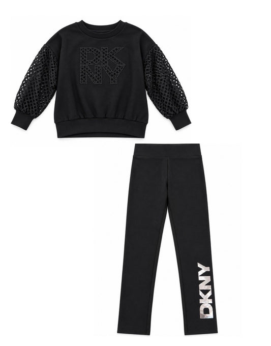 DKNY BLACK SWEATSHIRT & LEGGINGS SET D62906 D62885
