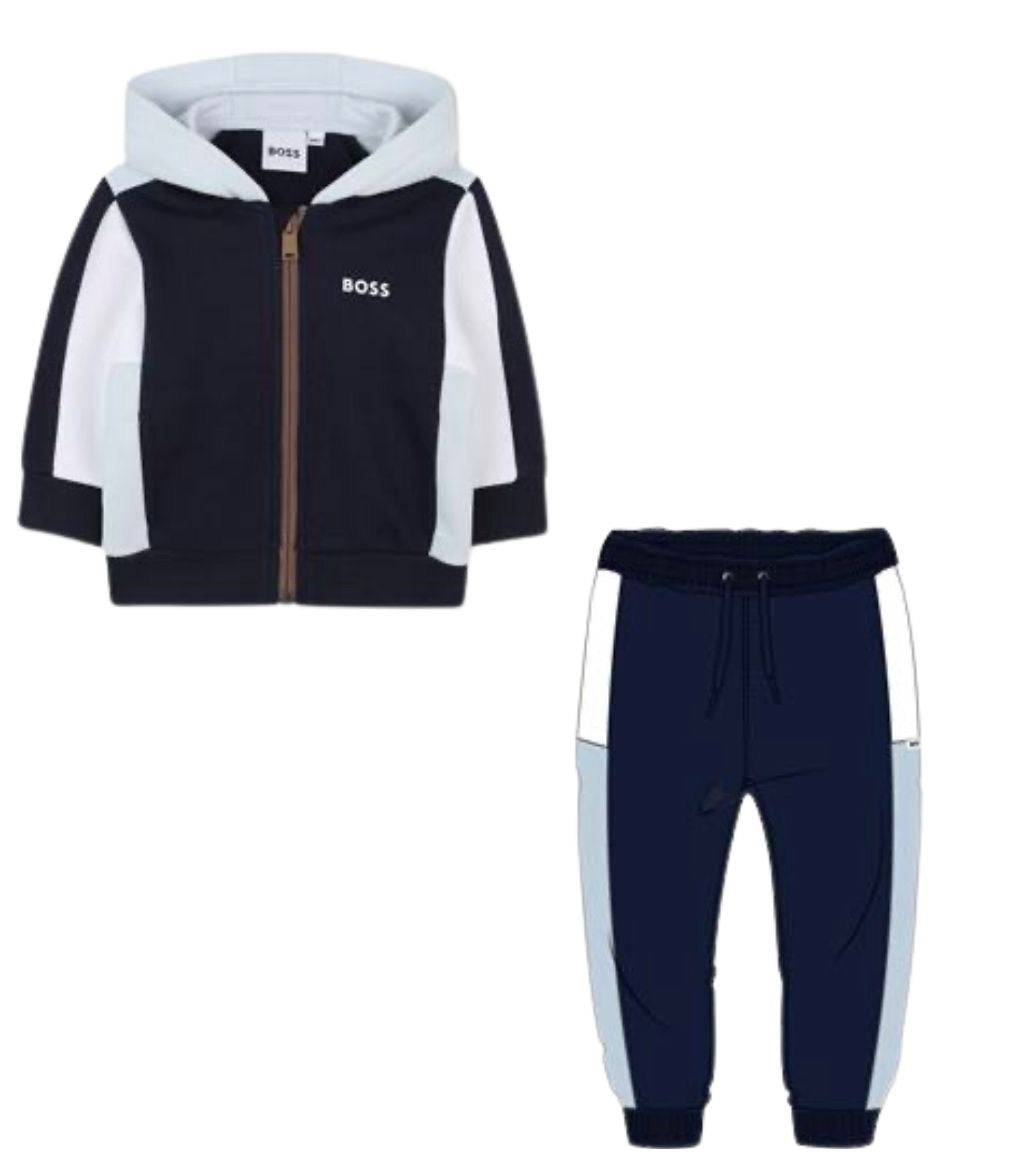 BOSS BOY NAVY BABY/TODDLER TRACKSUIT SET J52447/J52429