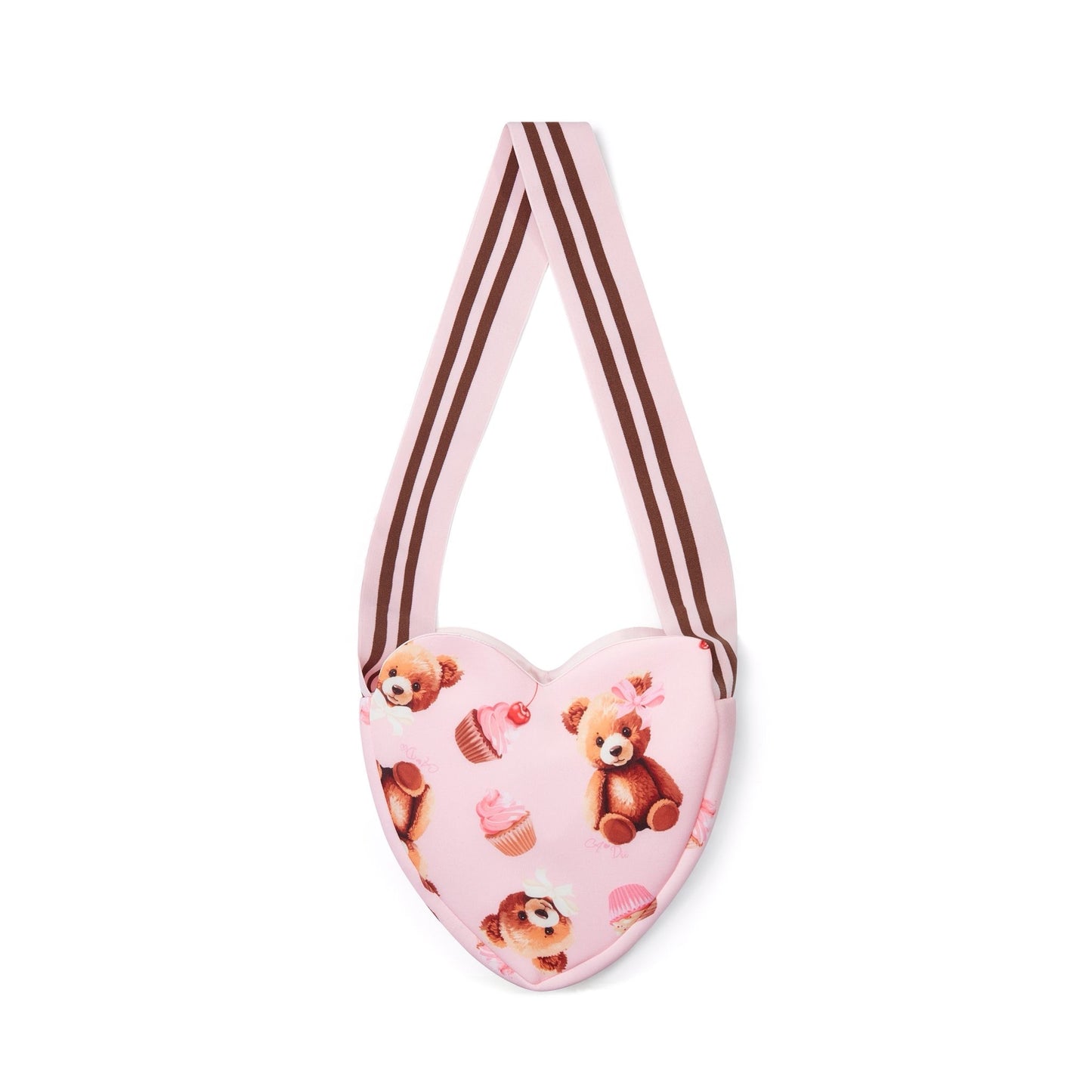 A DEE LOUISE BEAR PRINT HEART BAG W252920