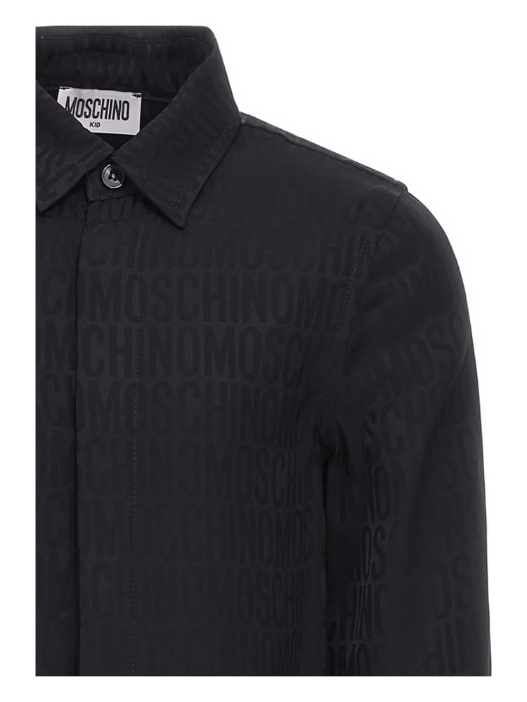 MOSCHINO KIDS JUNIOR BLACK MONOGRAM SHIRT HUC018