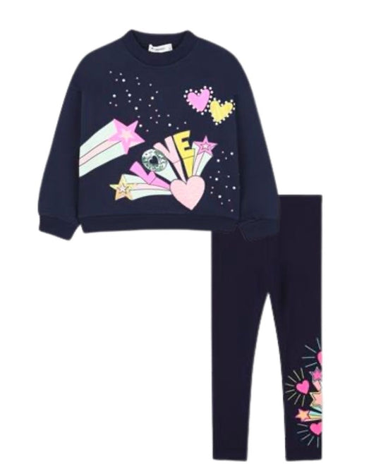 BILLIEBLUSH GIRLS NAVY LEGGINGS SET U21603/U21321