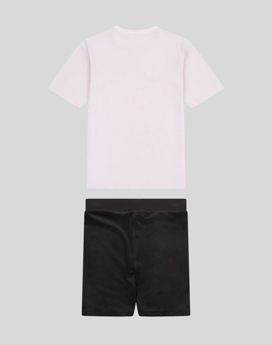 JUICY COUTURE LILAC/WHITE T SHIRT/CYCLE SHORT SET JBX6510