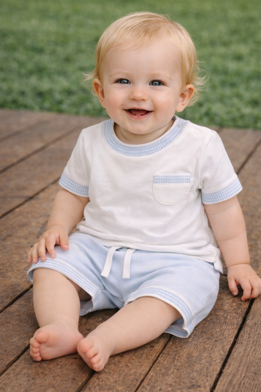 DEOLINDA BABY/TODDLER BLUE SHORT SET D8V26723