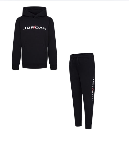 JORDAN BLACK HOODED STRETCH TRACKSUIT