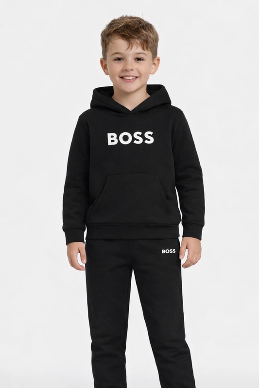 BOSS BOYS BLACK HOODY TRACKSUIT J52351/J52288