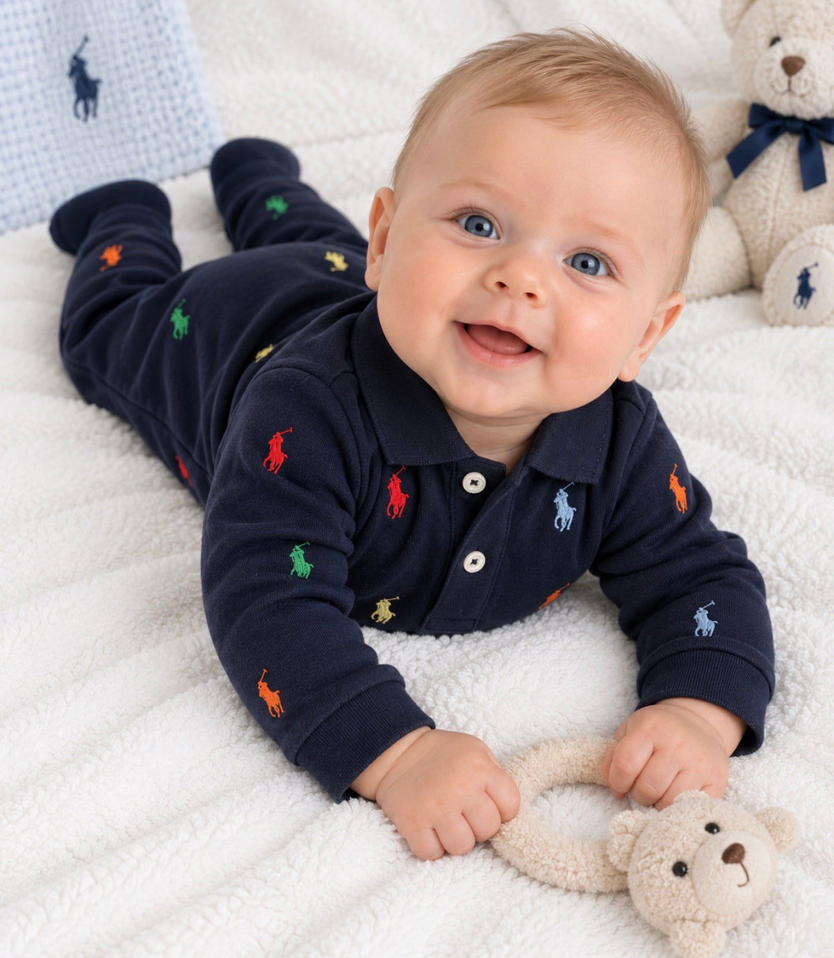 RALPH LAUREN NAVY BABY BOY BABY GROW 70117001
