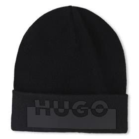 HUGO BLACK PULL ON HAT/BEANIE G00547