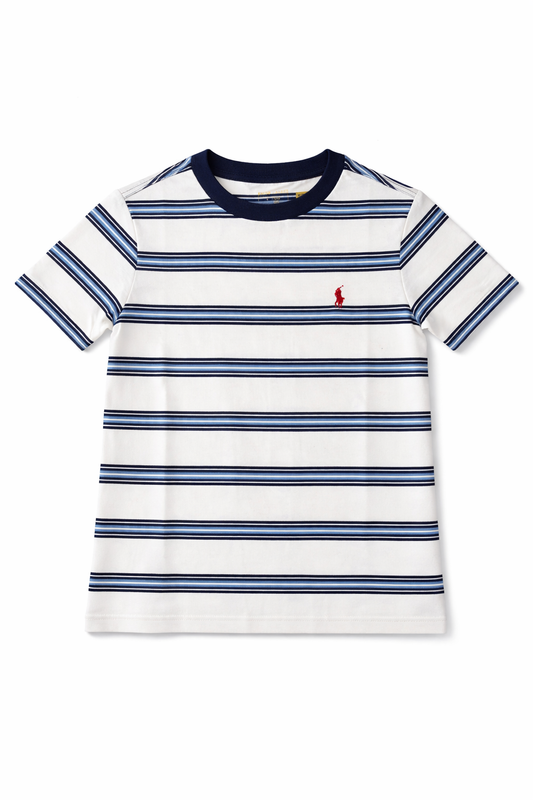 RALPH LAUREN BOY/TEEN WHITE/NAVY STRIPED T SHIRT 12297001