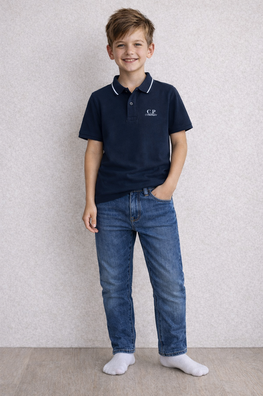 C.P.COMPANY BOYS NAVY POLO SHIRT CUM00Z