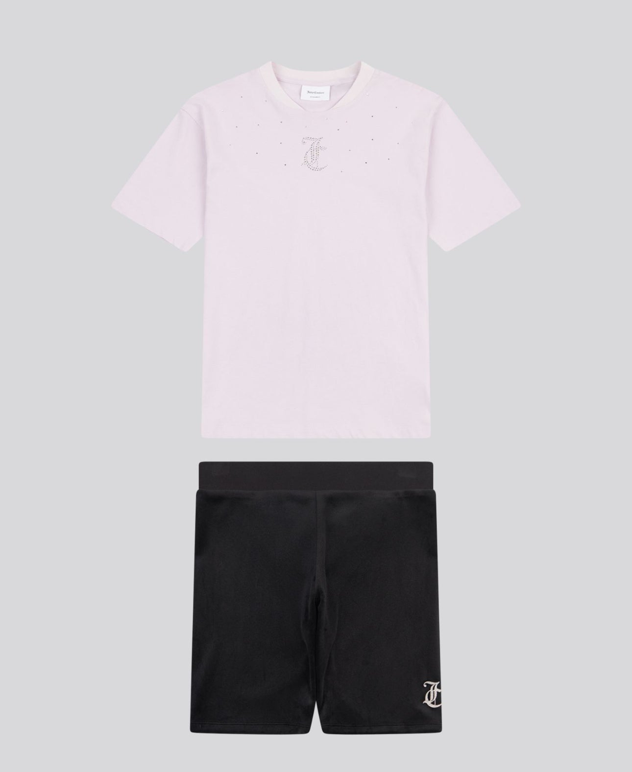 JUICY COUTURE LILAC/WHITE T SHIRT/CYCLE SHORT SET JBX6510