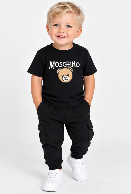 MOSCHINO BABY/TODDLER BLACK T SHIRT M6M047