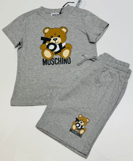 MOSCHINO GREY T SHIRTS & SHORTS SET H9M04K-HUQ02A