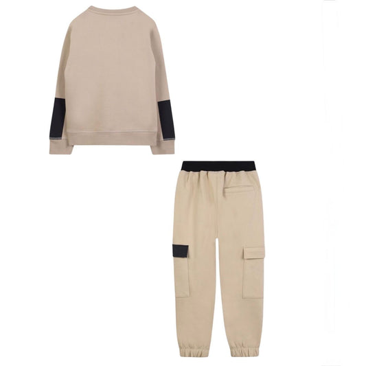 HUGO BOYS BEIGE/BLACK TRACKSUIT G00449/G00477