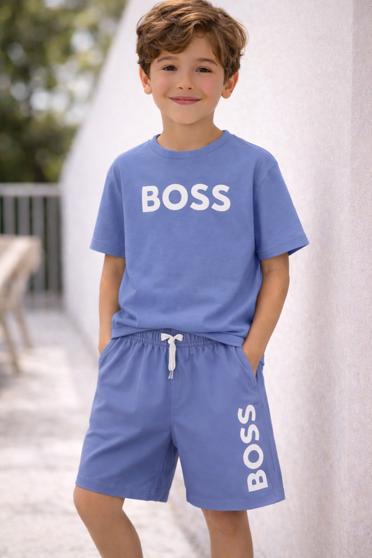 BOSS BOYS LAVENDER BLUE SWIM SHORTS J53171***T shirt sold separately ***