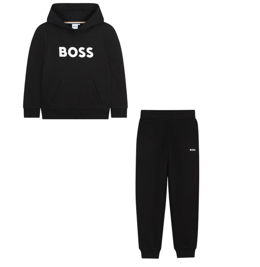 BOSS BOYS BLACK HOODY TRACKSUIT J52351/J52288