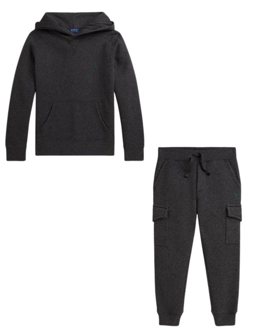 RALPH LAUREN BOY/TEEN GREY HOODED TRACKSUIT