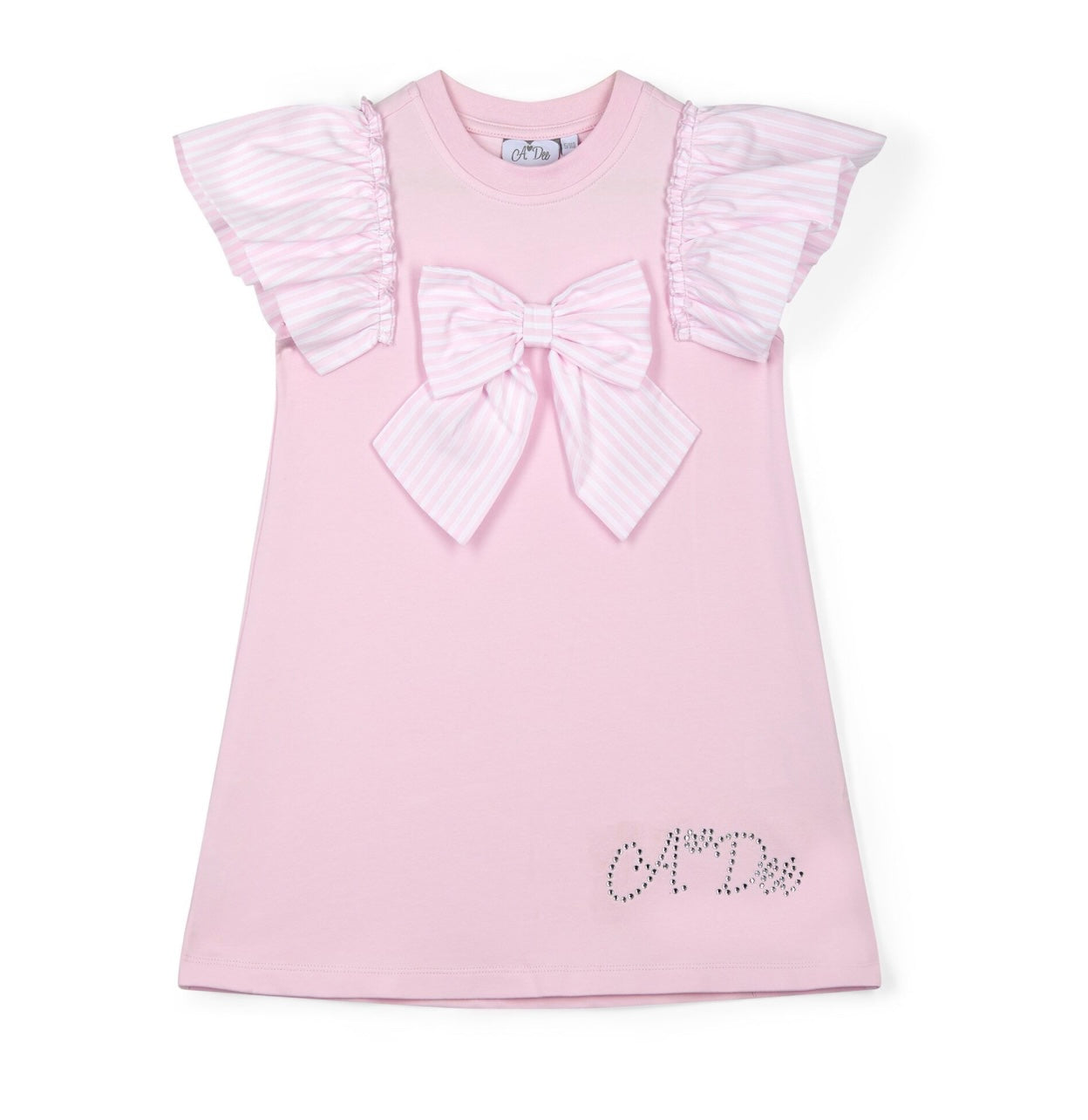 A DEE HEAVENLY HYDRANGEA SWEAT DRESS WITH LARGE BOW DETAIL 1704 - PINK BLOSSOM