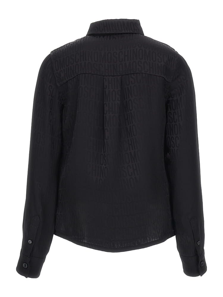 MOSCHINO KIDS JUNIOR BLACK MONOGRAM SHIRT HUC018