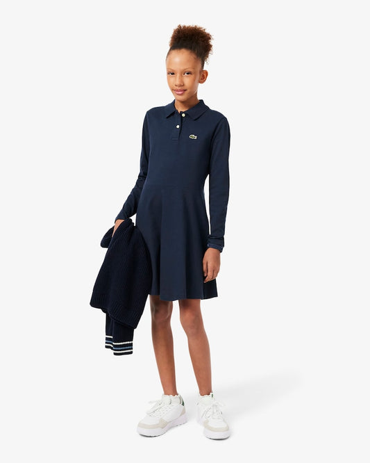 LACOSTE NAVY PIQUE POLO DRESS 347900