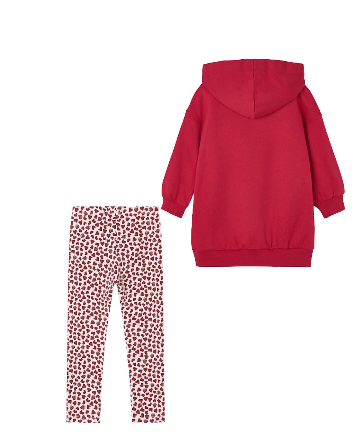 MAYORAL GIRLS RED HOODED DRESS/LEGGINGS SET 4.928