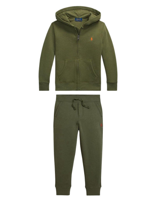 RALPH LAUREN BOY OLIVE HOODED TRACKSUIT