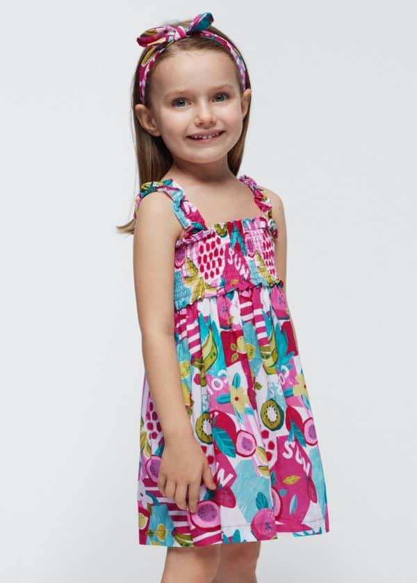 MAYORAL FUCHSIA DRESS AND HEADBAND 3947