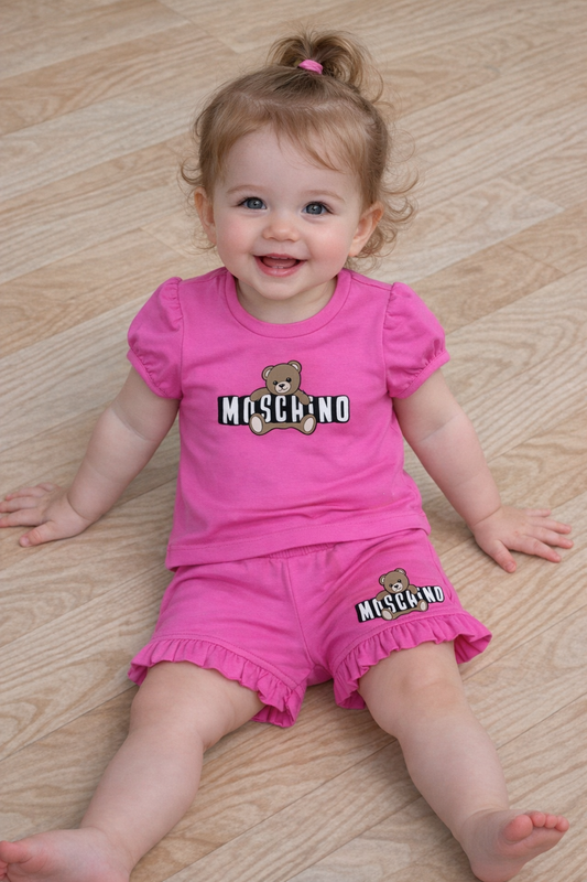 MOSCHINO BABY/TODDLER GIRLS SHORT SET MBG01O