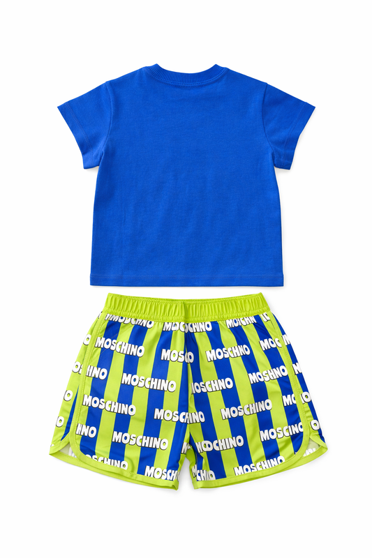 MOSCHINO TODDLER BOY T SHIRT/SHORTS SET M2M047/MUL008