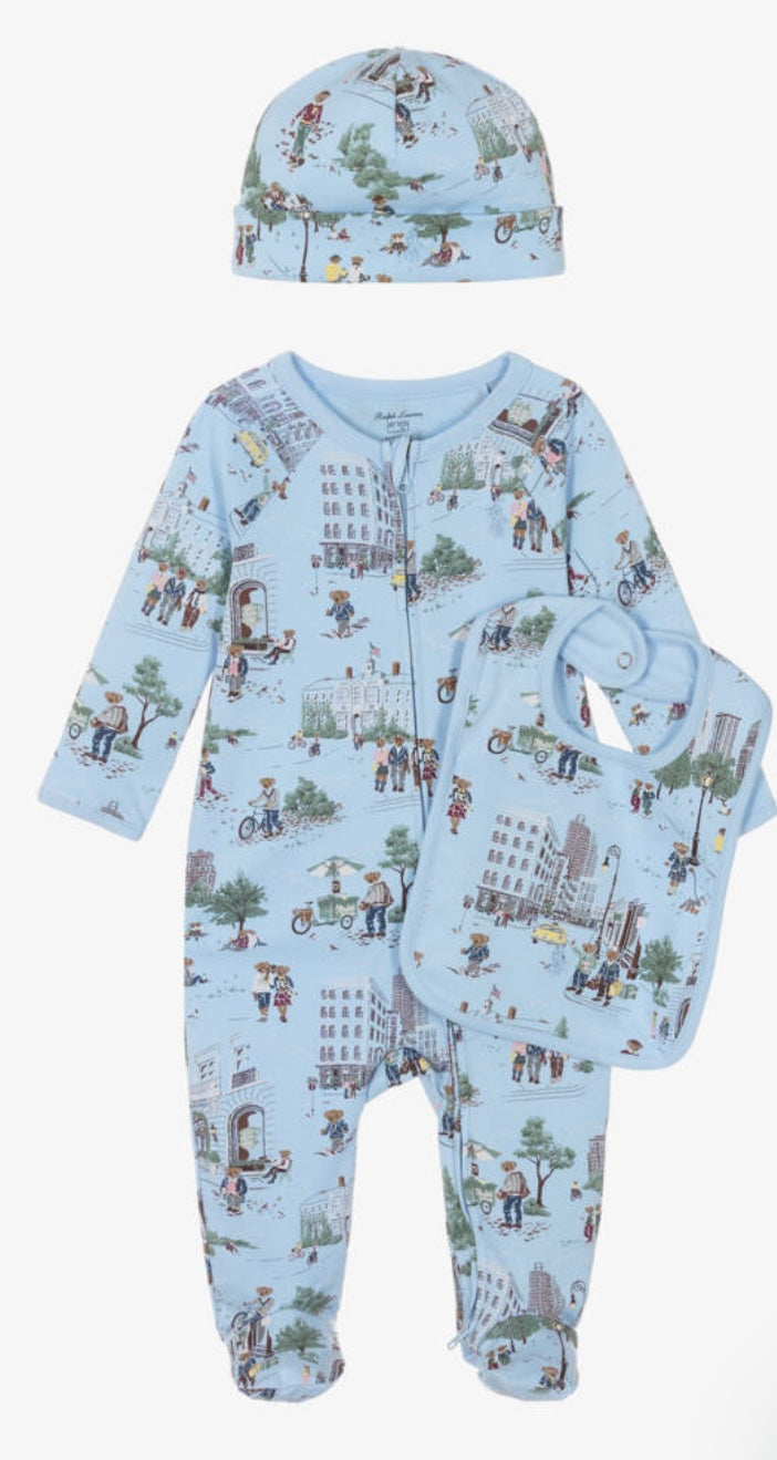 RALPH LAUREN BABY BOY BLUE GIFT SET