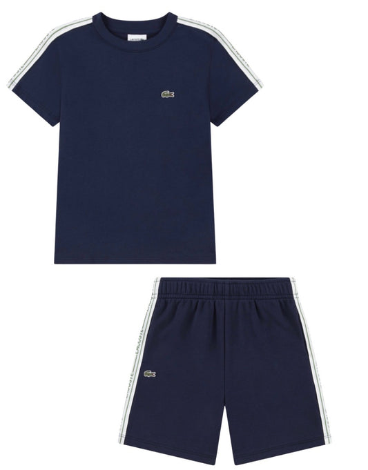 LACOSTE BOYS NAVY SHORTS & T SHIRT SET 847575-847577