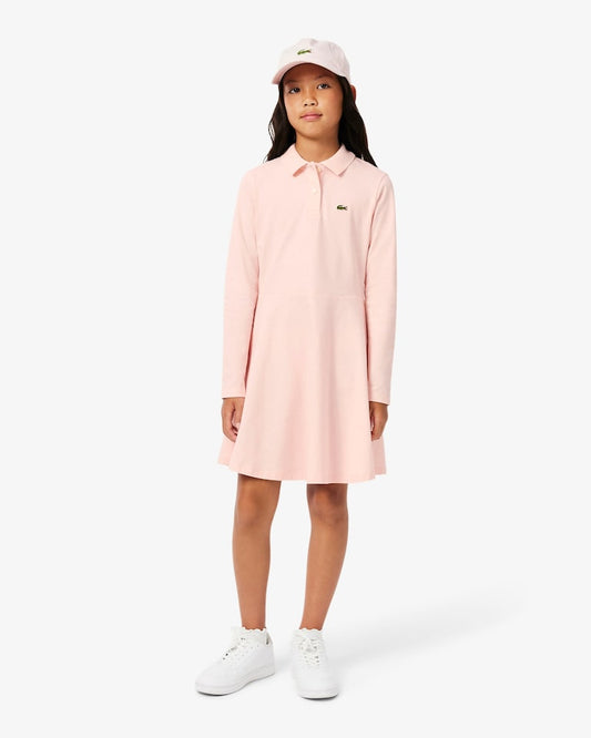 LACOSTE PINK PIQUE POLO DRESS 347900