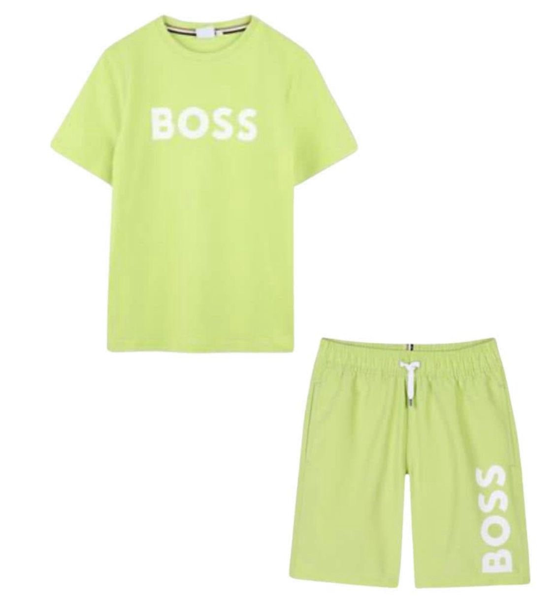 BOSS LIME GREEN SWIM SHORT SET