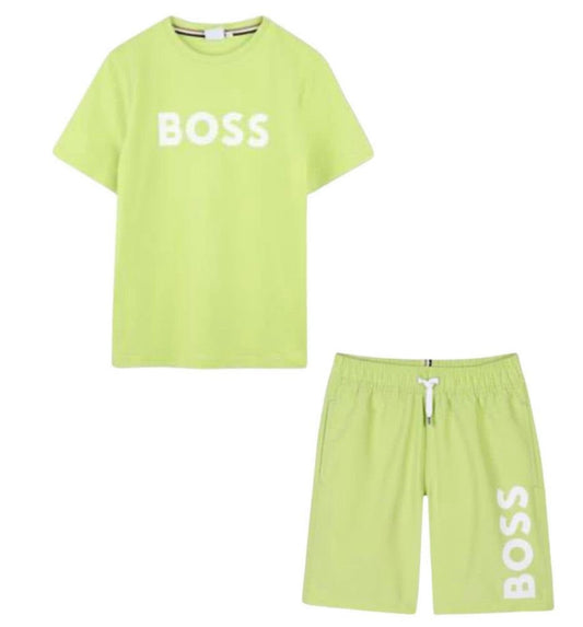 BOSS LIME GREEN SWIM SHORT SET