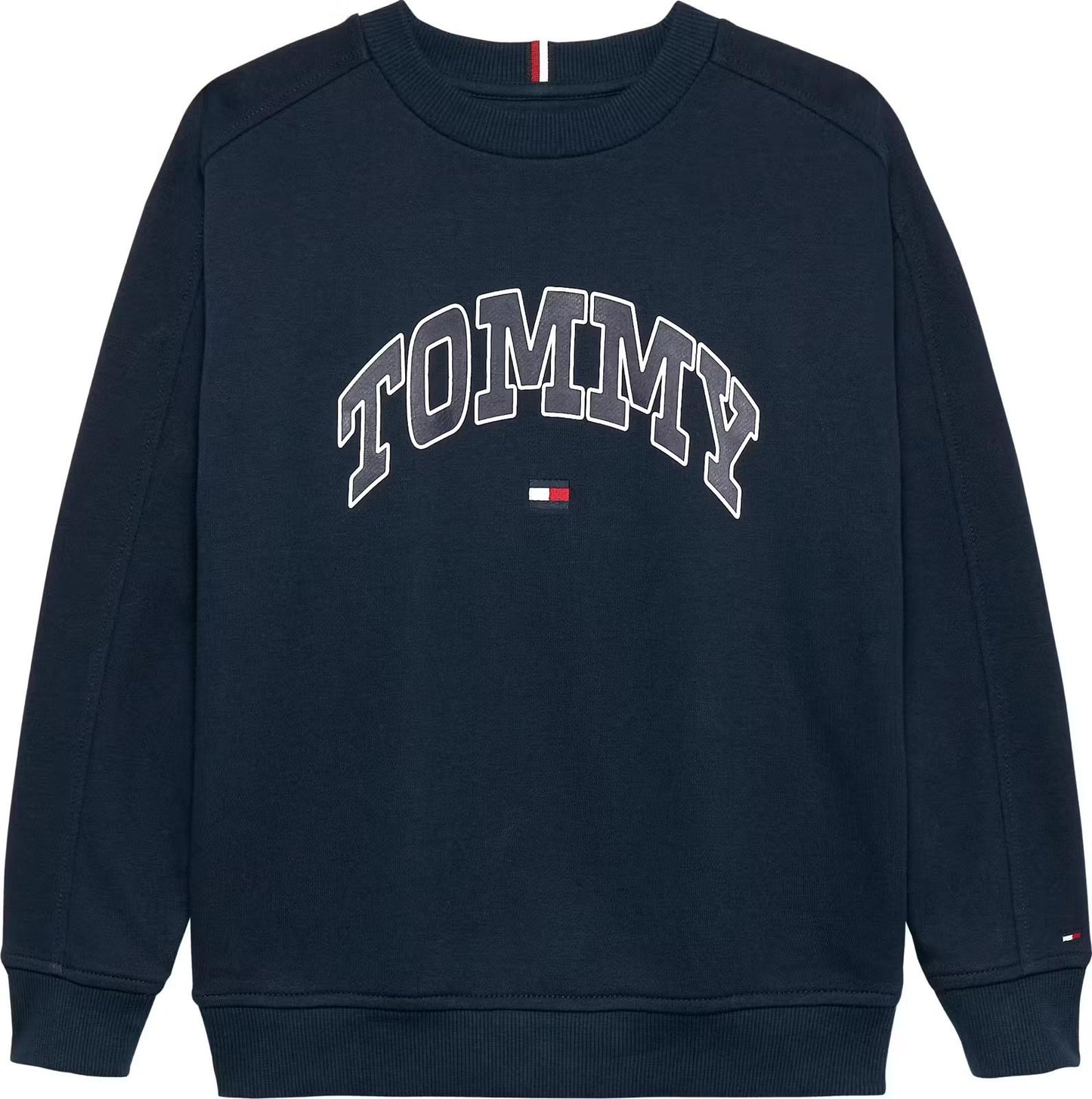 TOMMY HILFIGER NAVY RAISED PRINT TRACKSUIT.