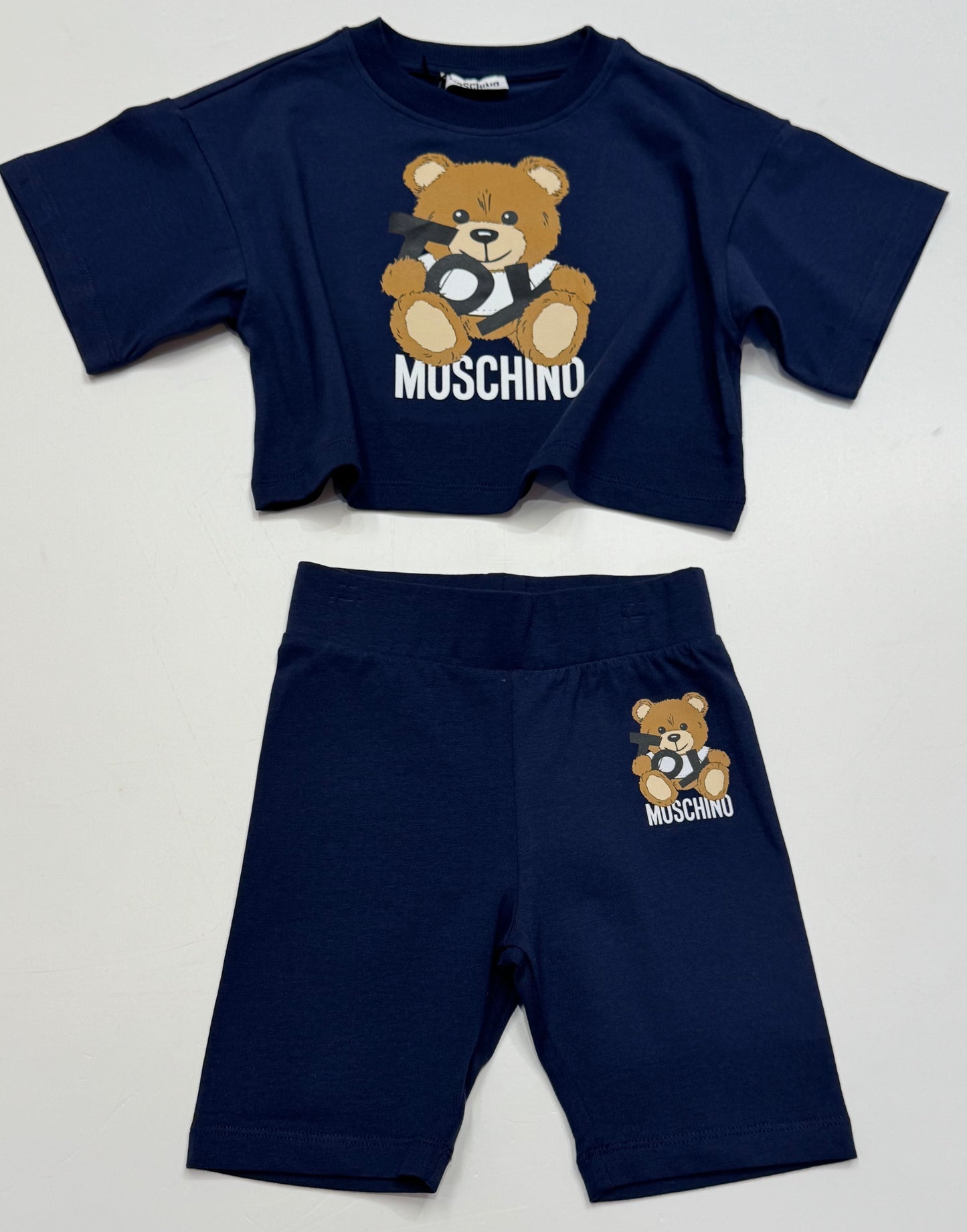 MOSCHINO NAVY CYCLING SHORTS SET HDG01H