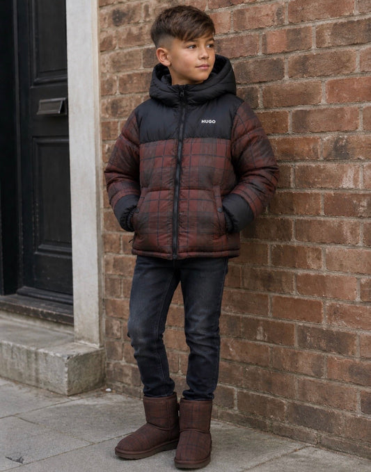 HUGO BOYS CHICORY COFFEE PUFFER JACKET G01257
