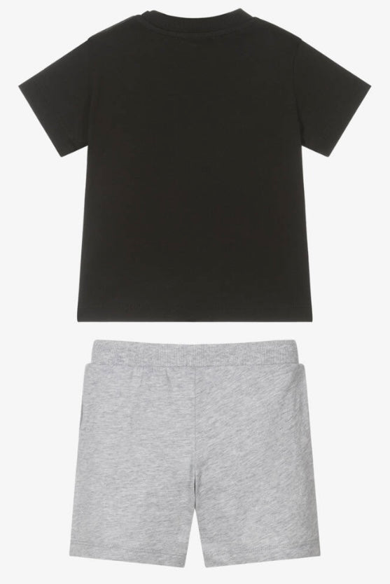 MOSCHINO KIDS T SHIRTS & SHORTS SET BLACK MZG00M