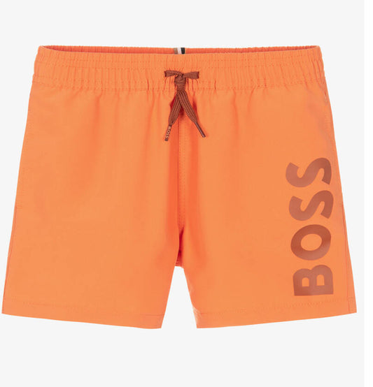 BOSS BOY BABY/TODDLER BRICK RED SWIM SHORTS J52069