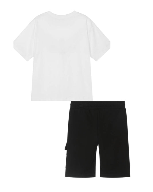 MOSCHINO BOYS BLACK & WHITE SHORTS SET HUM05M/HUQ02O