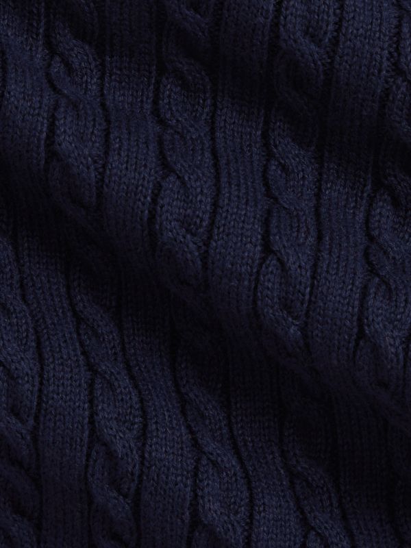RALPH LAUREN GIRLS CABLE KNIT NAVY DRESS