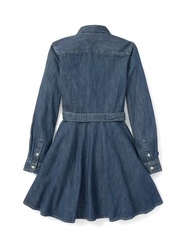 RALPH LAUREN GIRLS DENIM SHIRT DRESS