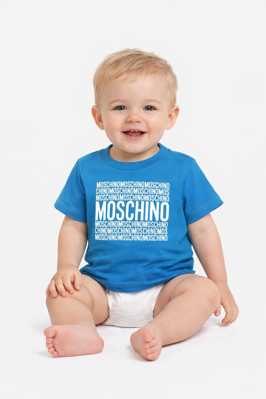 MOSCHINO KIDS BABY/TODDLER BLUE T SHIRT M9M032