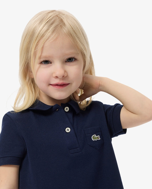 LACOSTE PIQUE POLO DRESS IN MARINE NAVY 347066