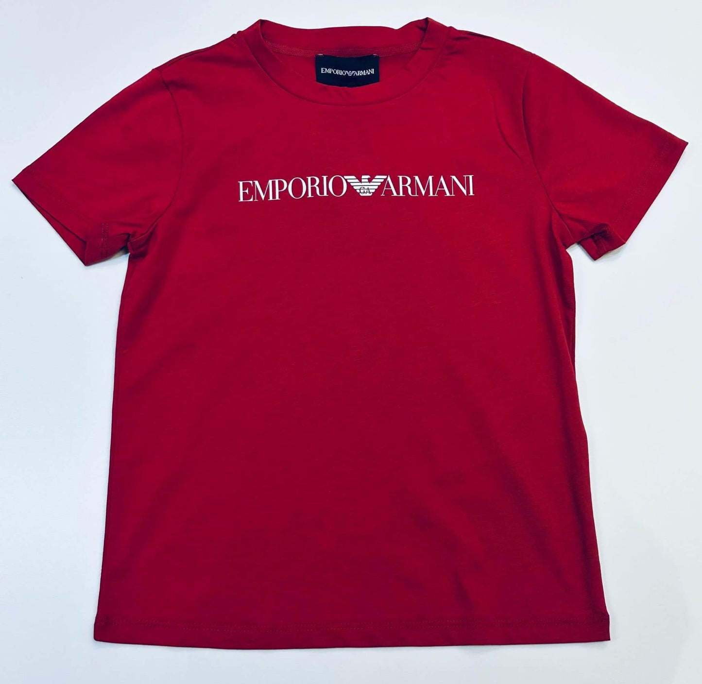 EMPORIO ARMANI TEENS RED T SHIRT.