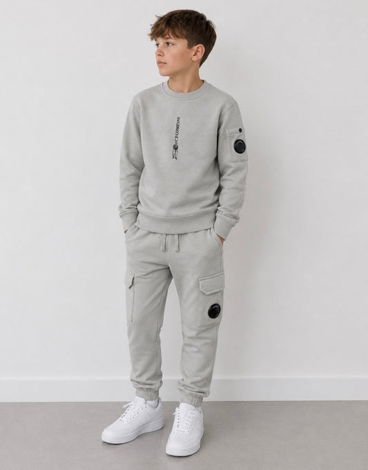 C.P. COMPANY LENS LOGO TRACKSUIT IN FLINT GREY CUK009