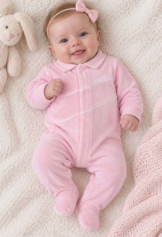 BOSS PINK NB GIRL BABY GROW J53321